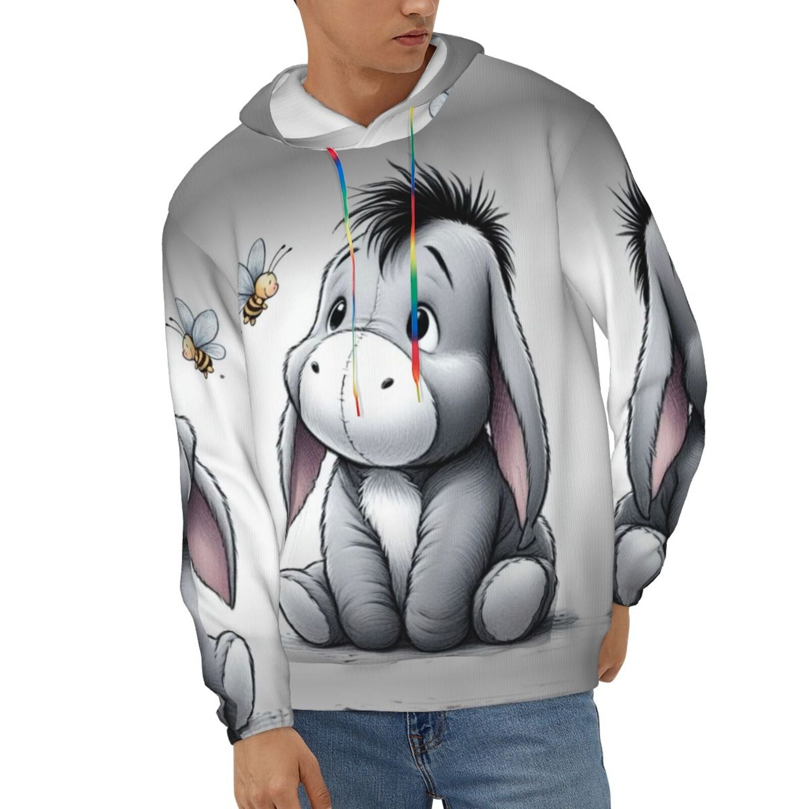 Eeyore Unisex Hoodies 3D Print Hooded Sweatshirt for Men Women