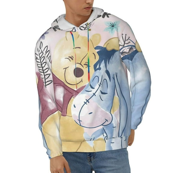 Eeyore Unisex Hoodies 3D Print Hooded Sweatshirt for Men Women, Long Sleeve Fall Pullover Top with Pockets