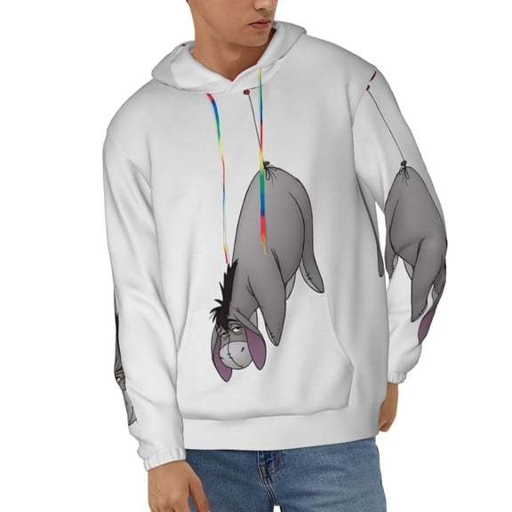 Eeyore Unisex Hoodies 3D Print Hooded Sweatshirt for Men Women, Long Sleeve Fall Pullover Top with Pockets