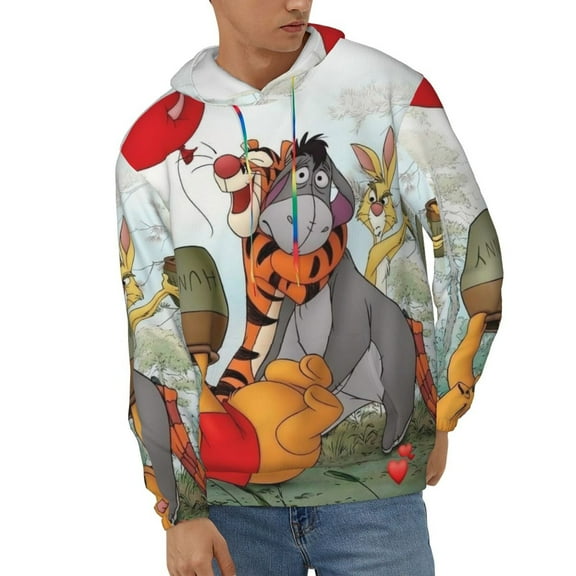 Eeyore Unisex Hoodies 3D Print Hooded Sweatshirt for Men Women, Long Sleeve Fall Pullover Top with Pockets