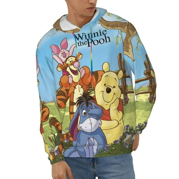 Eeyore Unisex Hoodies 3D Print Hooded Sweatshirt for Men Women, Long Sleeve Fall Pullover Top with Pockets