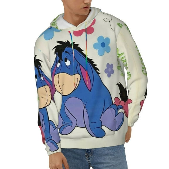 Eeyore Unisex Hoodies 3D Print Hooded Sweatshirt for Men Women, Long Sleeve Fall Pullover Top with Pockets
