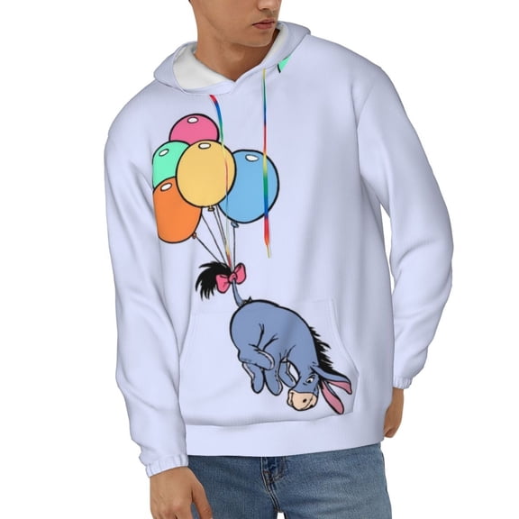 Eeyore Unisex Hoodies 3D Print Hooded Sweatshirt for Men Women, Long Sleeve Fall Pullover Top with Pockets