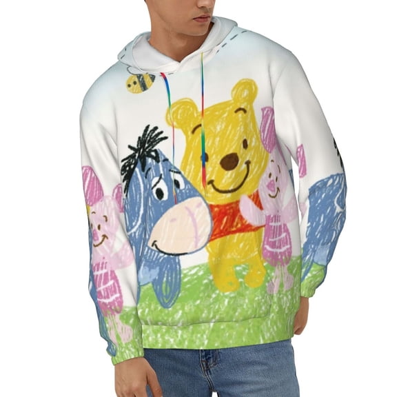 Eeyore Unisex Hoodies 3D Print Hooded Sweatshirt for Men Women, Long Sleeve Fall Pullover Top with Pockets
