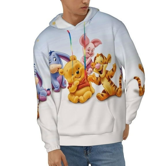 Eeyore Unisex Hoodies 3D Print Hooded Sweatshirt for Men Women, Long Sleeve Fall Pullover Top with Pockets