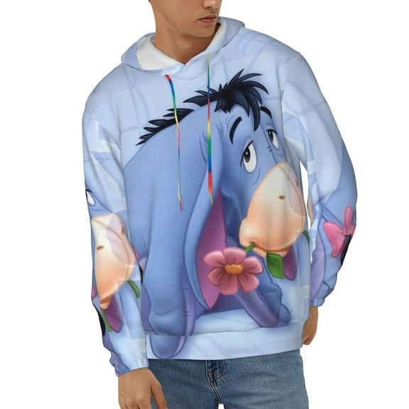 Eeyore Unisex Hoodies 3D Print Hooded Sweatshirt for Men Women, Long Sleeve Fall Pullover Top with Pockets