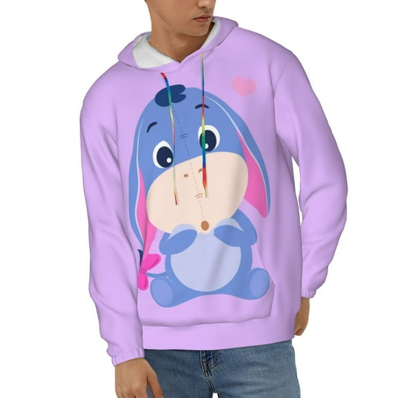 Eeyore Unisex Hoodies 3D Print Hooded Sweatshirt for Men Women, Long Sleeve Fall Pullover Top with Pockets
