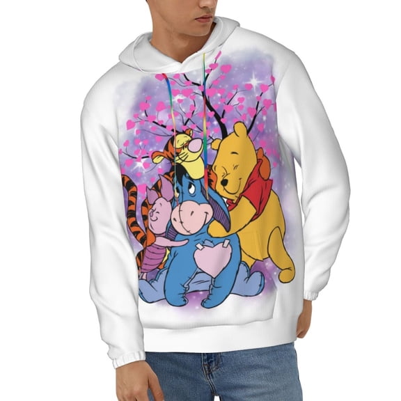 Eeyore Unisex Hoodies 3D Print Hooded Sweatshirt for Men Women, Long Sleeve Fall Pullover Top with Pockets