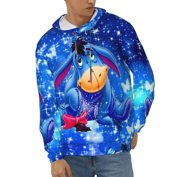 Eeyore Unisex Hoodies 3D Print Hooded Sweatshirt for Men Women, Long Sleeve Fall Pullover Top with Pockets