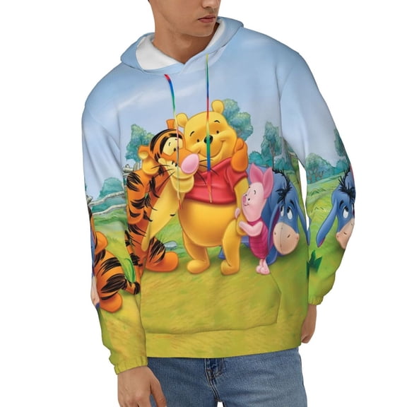 Eeyore Unisex Hoodies 3D Print Hooded Sweatshirt for Men Women, Long Sleeve Fall Pullover Top with Pockets