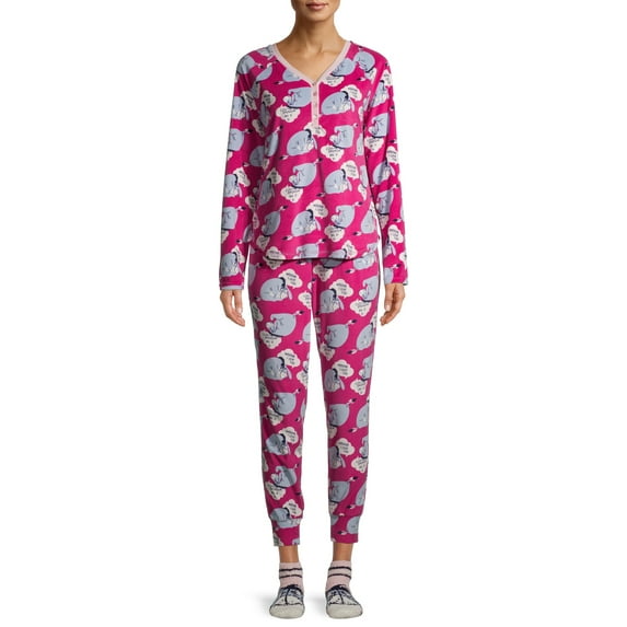 Eeyore Women's and Women's Plus 3-Piece Giftable Pajama Set with Socks