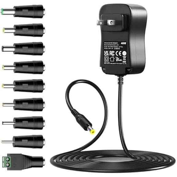 Eeyueer 24V 2A Power Supply DC 24V Power Cord Universal AC Adapter Charger for LED Strip Lights Ride On Toys Massage Gun 24 Volt 2 Amp 1.5A 1A 0.75A 0.7A 0.65A 0.6A 0.5A 700mA 650mA 600mA 500mA