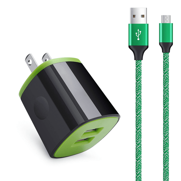 Eeyueer Micro USB Charger 6ft Fast Charging Cable Wall Adapter Compatible with Samsung Galaxy J7 J6 J3 J8 A10 S7 S6 Edge LG Q6 K8 Moto G5 G4 Android Micro USB Devices