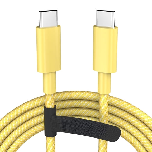 Eeyueer USB C to USB C Cable 2M, Yellow Type C Fast Charging Cord, Durable Charger Lead Compatible with iPhone 16 Series, MacBook, iPad, Samsung Galaxy Series