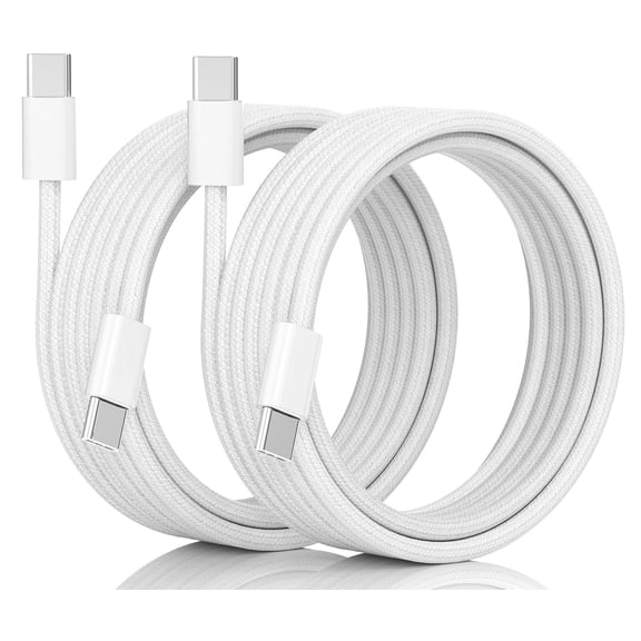 Eeyueer USB C to USB C Charger Cable 1M 2Pack, 60W Braided Type C Fast Charging Cord Compatible with iPhone 17 16 15 Pro Max iPad Pro Samsung Galaxy S25 S24 Google Pixel OnePlus