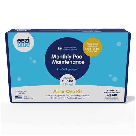 Eeziblue Clear4Weeks™ Monthly Pool Maintenance Kit Above Ground and In-Ground Swimming Pools - Up to 10,000 Gallons