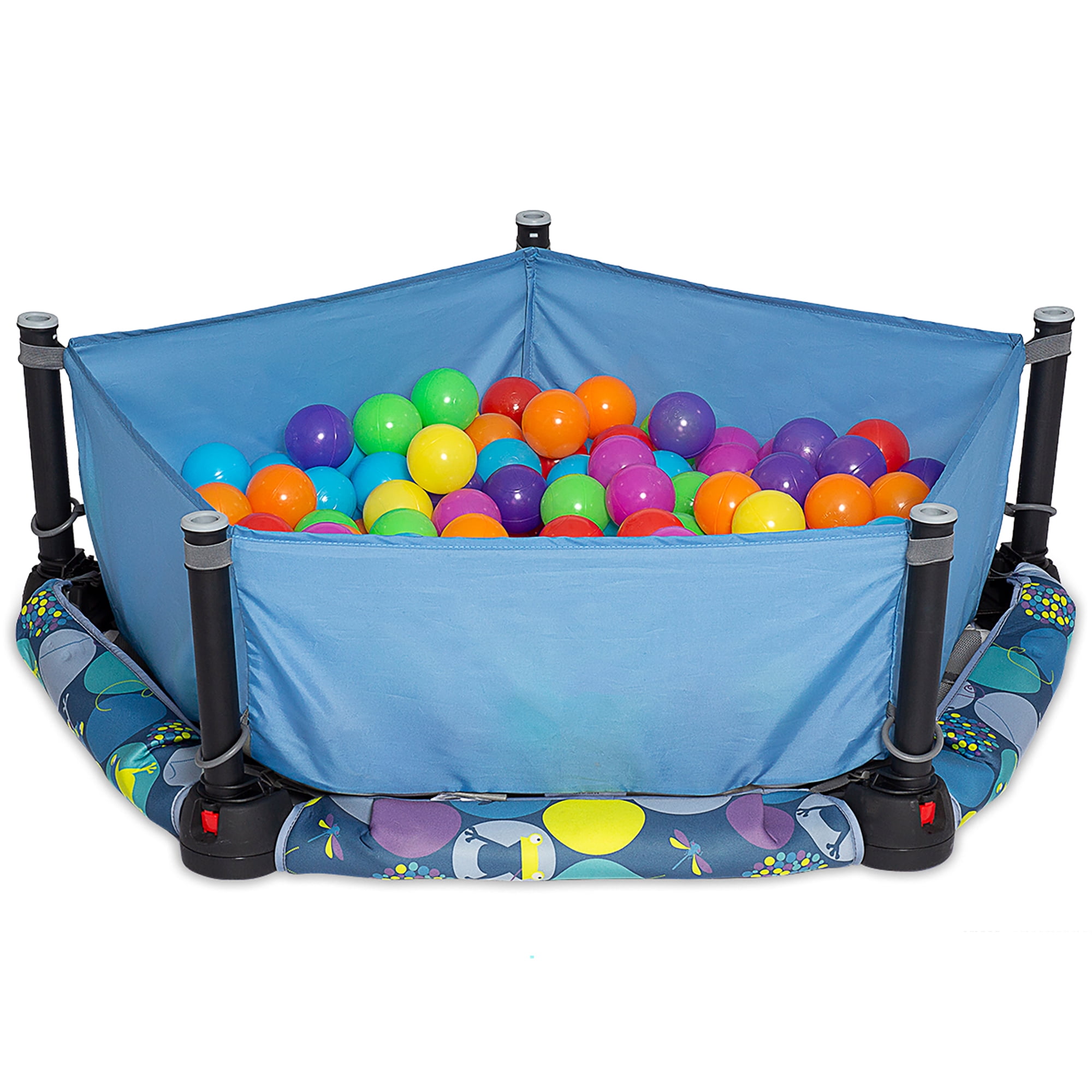 Eezy Peezy 3-in-1 Folding Ball Pit, Toddler Bouncer & Trampoline with Safety Handle, 62 Play Balls Included, Indoor/Outdoor Active Play for Babies, Toddlers & Kids Ages 10 Months-5 Years