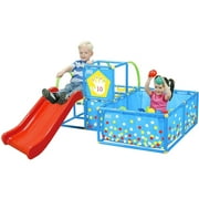 Eezy Peezy 3-in-1 Jungle Gym PlaySet   Slide, Toss Target & Ball Pit, 50 Balls