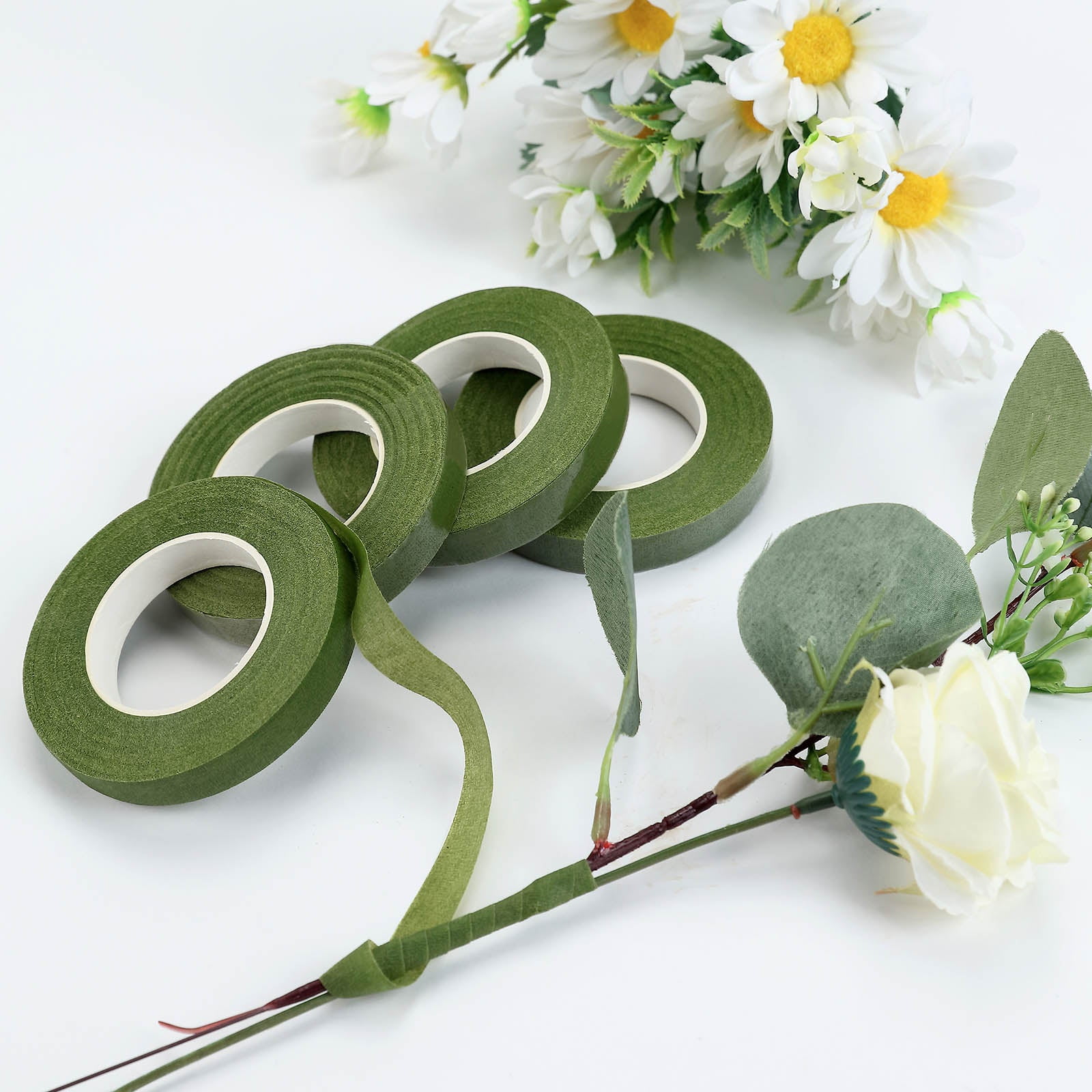 BEADNOVA Floral Tape 1/2inch Flower Tape Mix Green Floral Tape for Bouquets  Floral Arranging Stem Wrap Craft (Light Green and Olive Green Total  60yards) Light and Olive Green