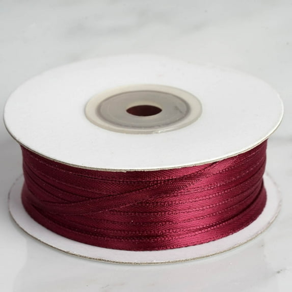 Efavormart 1/8" Satin Ribbon For Gift Package Wrapping, Hair Bow Clips & Accessories Making, Crafting Sewing - Burgundy - 100 yards