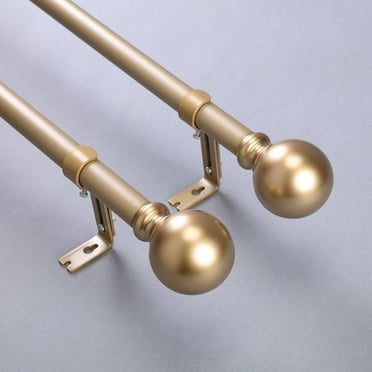 BalsaCircle 42-126-Inch long Adjustable Metal Curtain Rod Set Teardrop ...