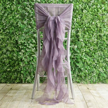 Efavormart 1 Set Wedding Chiffon Chair Sashes Aisle Decorations Draping Fabric Wrinkle-Free Amethyst Chair Cover for Party Ceremony Reception Floral Arrangement Banquet Outdoor Decor