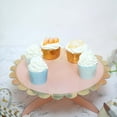 thumbnail image 1 of Efavormart 1 Tier - 13" Blush - Rose Gold Cardboard Cupcake Stand - Gold Scalloped Edge Mini Dessert Cake Holder, 1 of 11