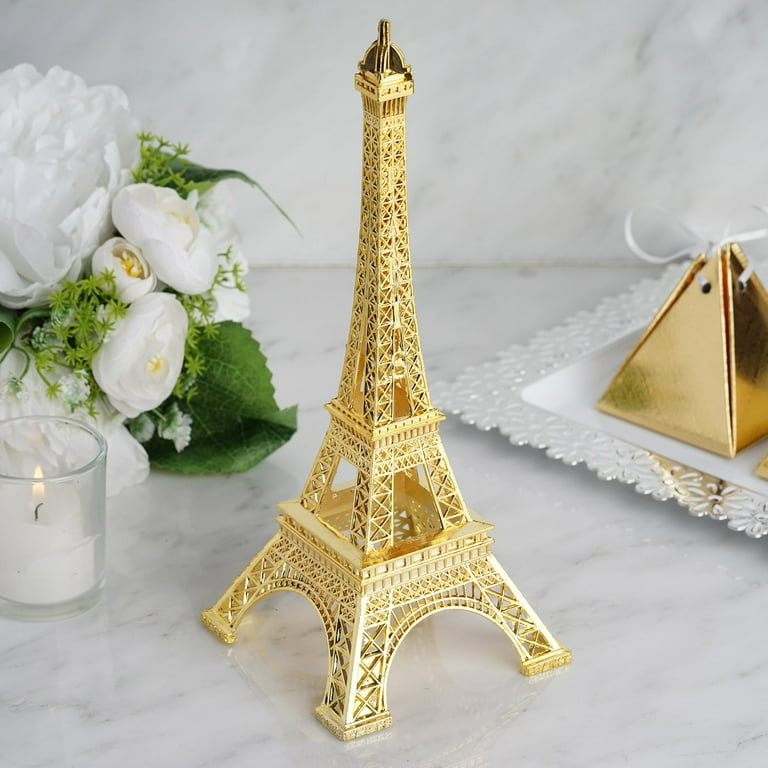 Efavormart 10 | Gold | Eiffel Tower Centerpiece | Eiffel Tower Cake Topper  | Decorative figurine