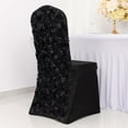 thumbnail image 1 of Efavormart 10 PCS Satin Rosette Black Stretch Banquet Spandex Chair Cover Dinning Event Slipcover For Wedding Party Catering, 1 of 11