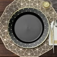 thumbnail image 1 of Efavormart 10 Pack | 10" Black Dinner Plates, Round Plastic Disposable Tableware Plates - Gold Dot Rim, 1 of 11
