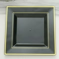 thumbnail image 1 of Efavormart 10 Pack | 10" Gold Trim Black Square Plastic Disposable Dinner Plates, 1 of 11