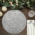 Efavormart 10 Pack 13" Metallic Silver Luminous Sequin Mesh Table Placemats, Round Sparkly