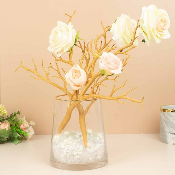 Efavormart 10 Pack | 14" Metallic Gold Artificial Tree Branch DIY Vase Fillers, Plastic Dry Manzanita Plant Twigs