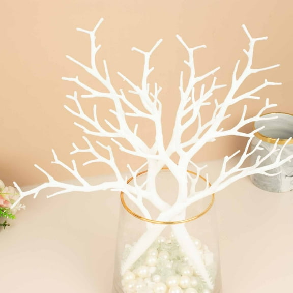 Efavormart 10 Pack | 14" White Artificial Tree Branch DIY Vase Fillers, Plastic Dry Manzanita Plant Twigs