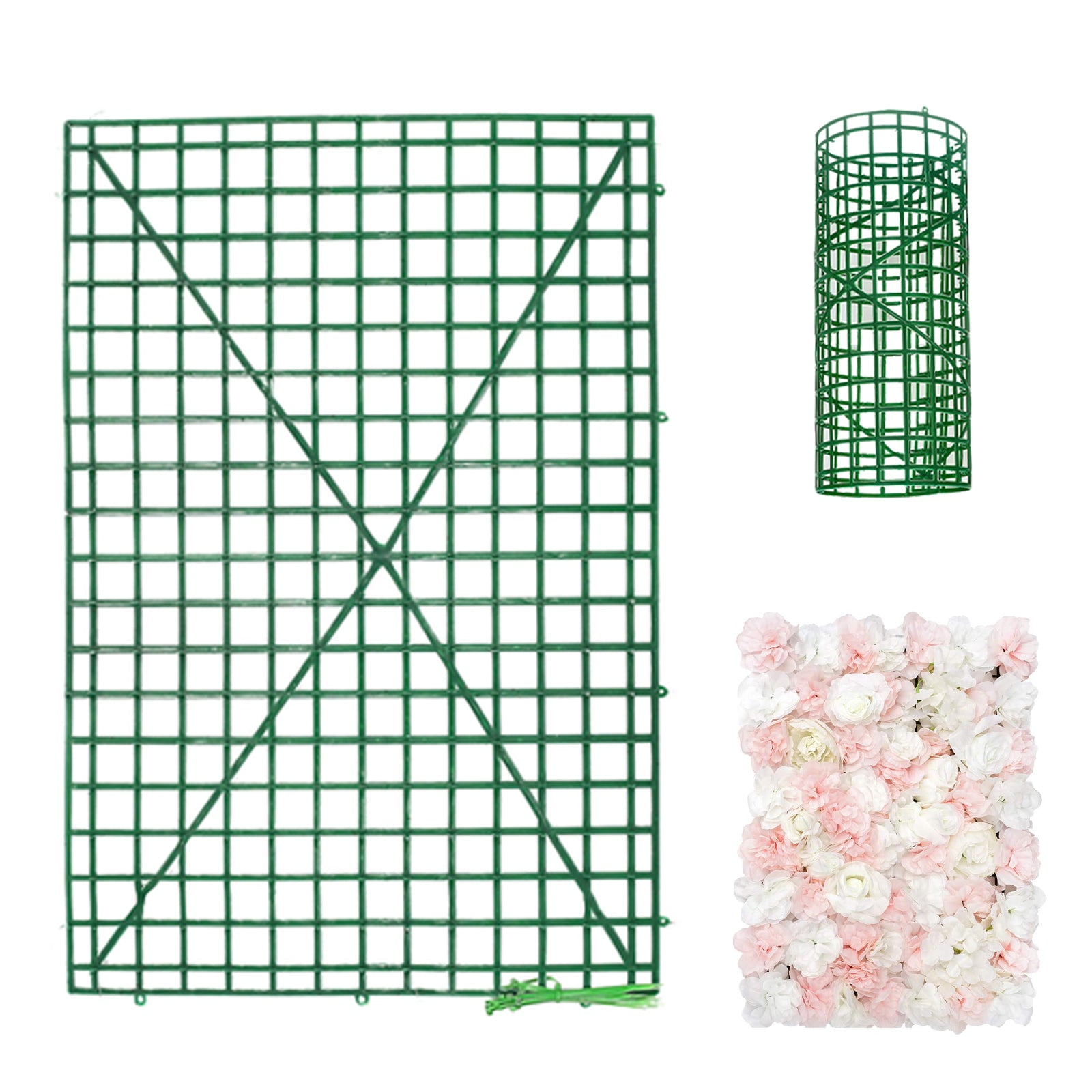 Efavormart 10-Pack DIY Plastic Mesh Flower Wall, Dark Green Artificial ...