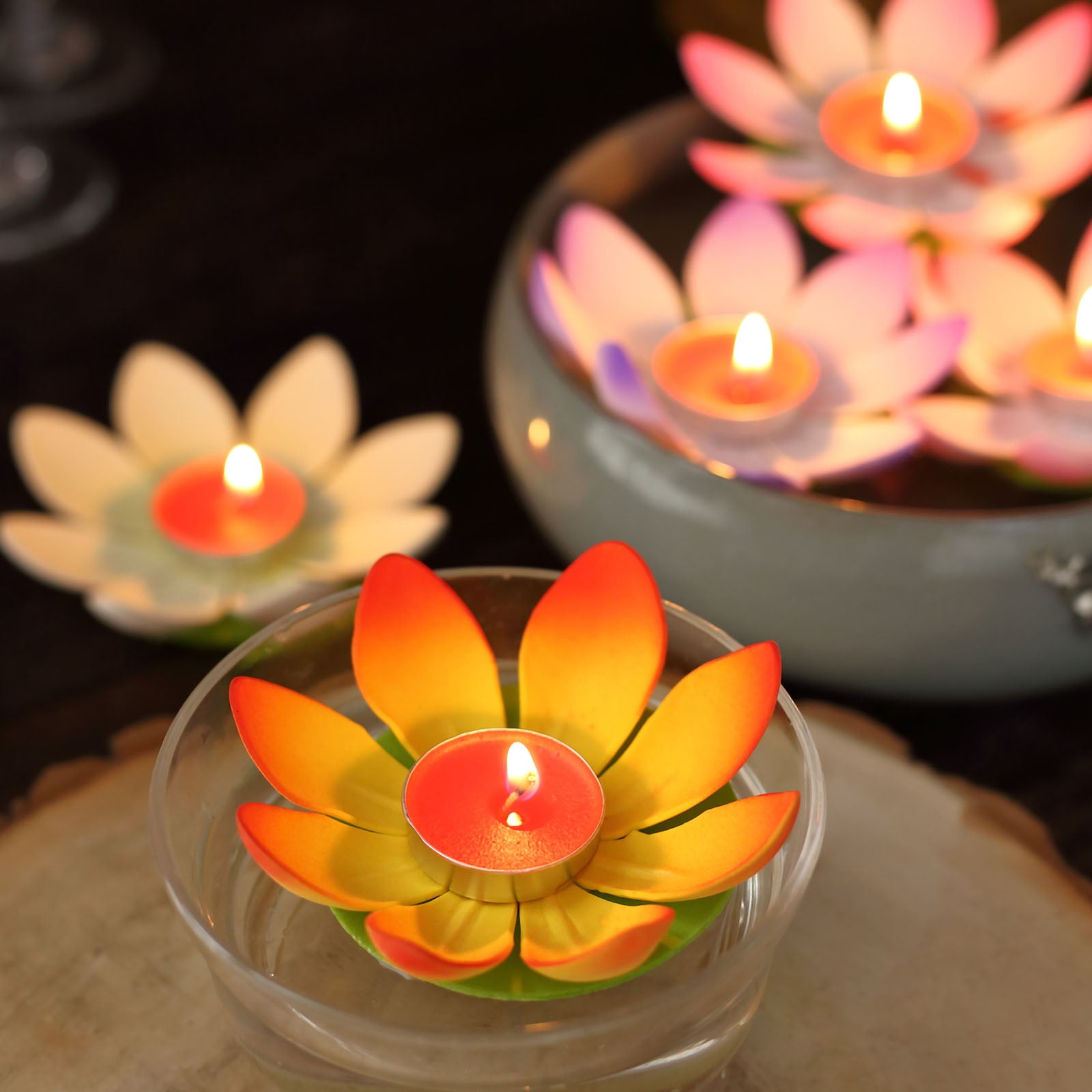 Efavormart 10 Pack 5" Colorful Water Lily Lotus Flower Floating