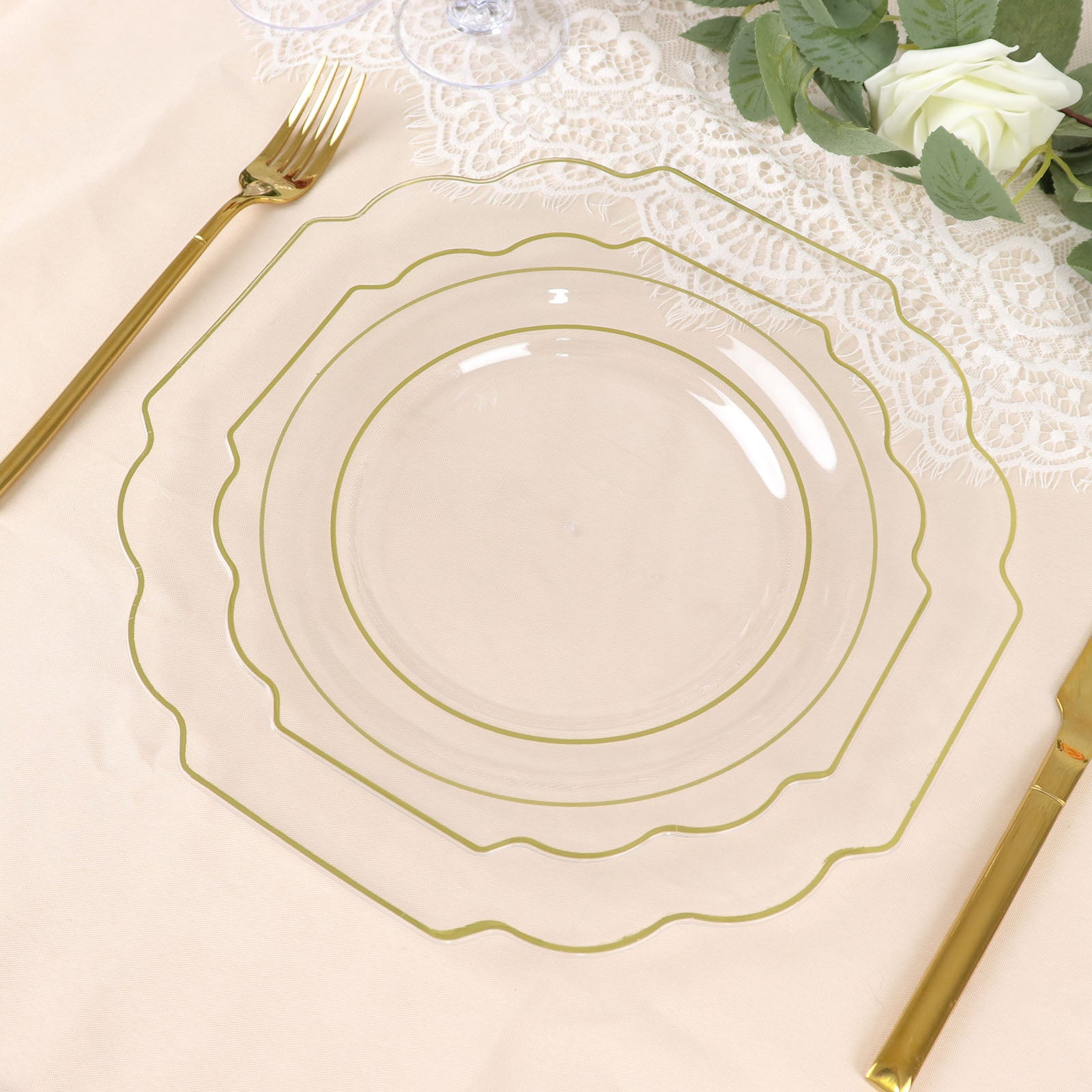 Efavormart 10 Pack | 8" Clear Hard Plastic Dessert Appetizer Plates ...