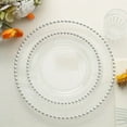 thumbnail image 1 of Efavormart 10 Pack | 8" Clear / Silver Beaded Rim Plastic Dinner Plates, Disposable Round Party Plates, 1 of 2