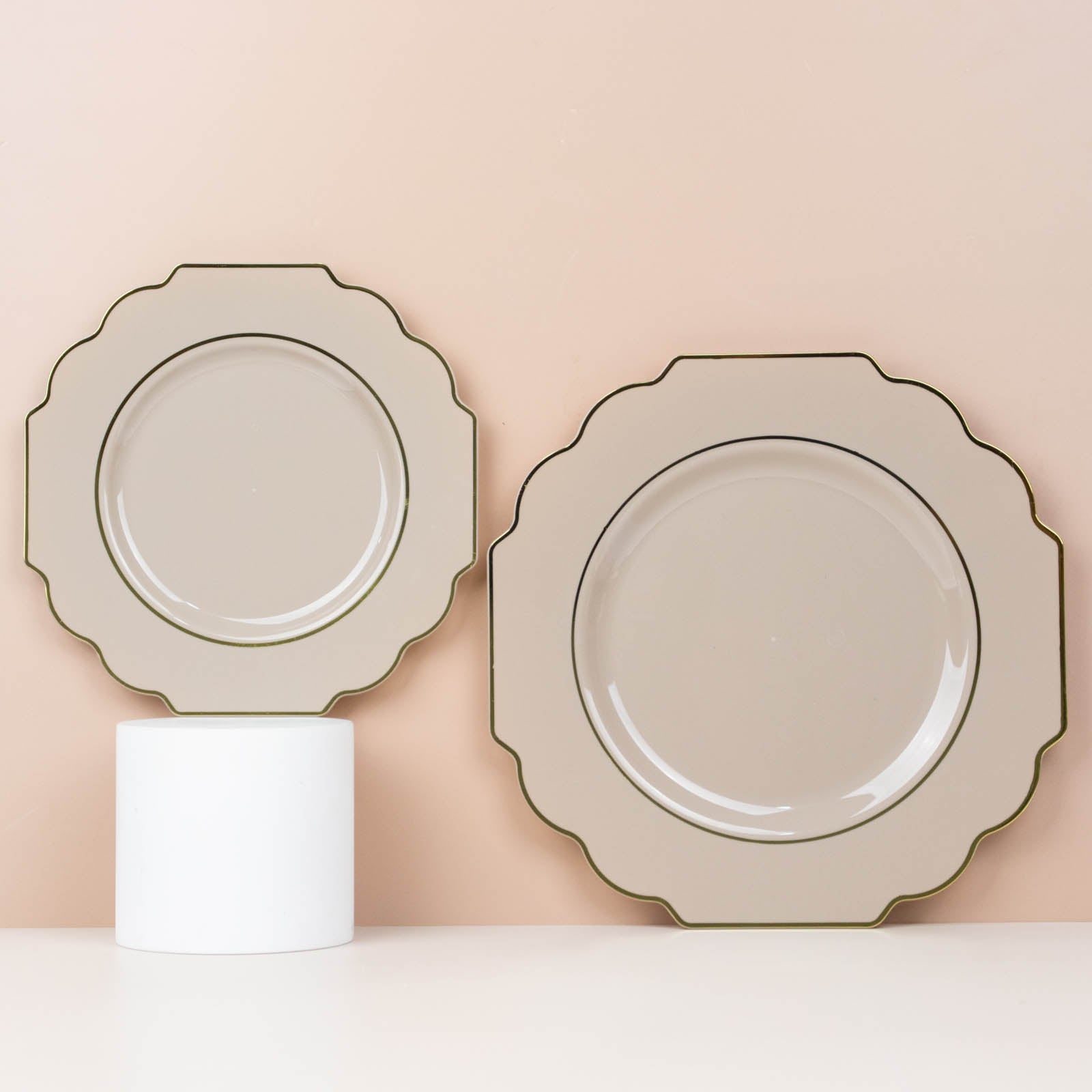 Efavormart 10 Pack | 8" Taupe Hard Plastic Dessert Appetizer Plates ...