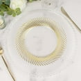 Efavormart 10 Pack | 9" Clear / Gold Swirl Rim Plastic Dinner Plates, Round Disposable Party ...