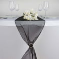 thumbnail image 1 of Efavormart 10 Pack Black Sheer Organza Table Runners - 14"x108", 1 of 8