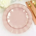 thumbnail image 1 of Efavormart 10 Pack | Blush / Rose Gold 6" Round Plastic Dessert Salad Plates, Disposable Appetizer Plates with Gold Wavy Rim for Wedding, Outdoor Receptions, Banquets, Holiday Dining, 1 of 11