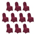 thumbnail image 1 of Efavormart Stretch Spandex Burgundy Chair Covers 10 PCS Universal Banquet Chair Covers for Party with Foot Pockets - Easy to Use & Machine Washable Slipcovers for Wedding, Outdoor Events, 1 of 8