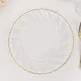 thumbnail image 1 of Efavormart 10 Pack Clear Plastic Party Plates, 10" Round Disposable Dinner Plates with Gold Flair Rim, 1 of 11