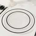 thumbnail image 1 of Efavormart 10 Pack Clear Regal Plastic Appetizer Dessert Plates With Black Rim, Round Disposable Salad Plates - 7", 1 of 10