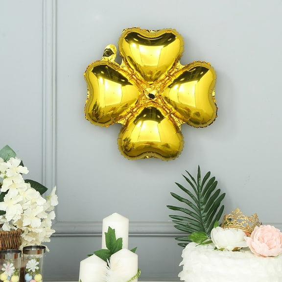 Efavormart 10 Pack Gold Clover Leaf Aluminum Foil Mylar Balloon For Wedding Party Decoration