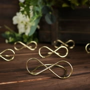 Efavormart 10 Pack | Gold Metal 3" Infinity Card Holder Stands, Table Number Stands, Wedding Table Place Card Menu Clips