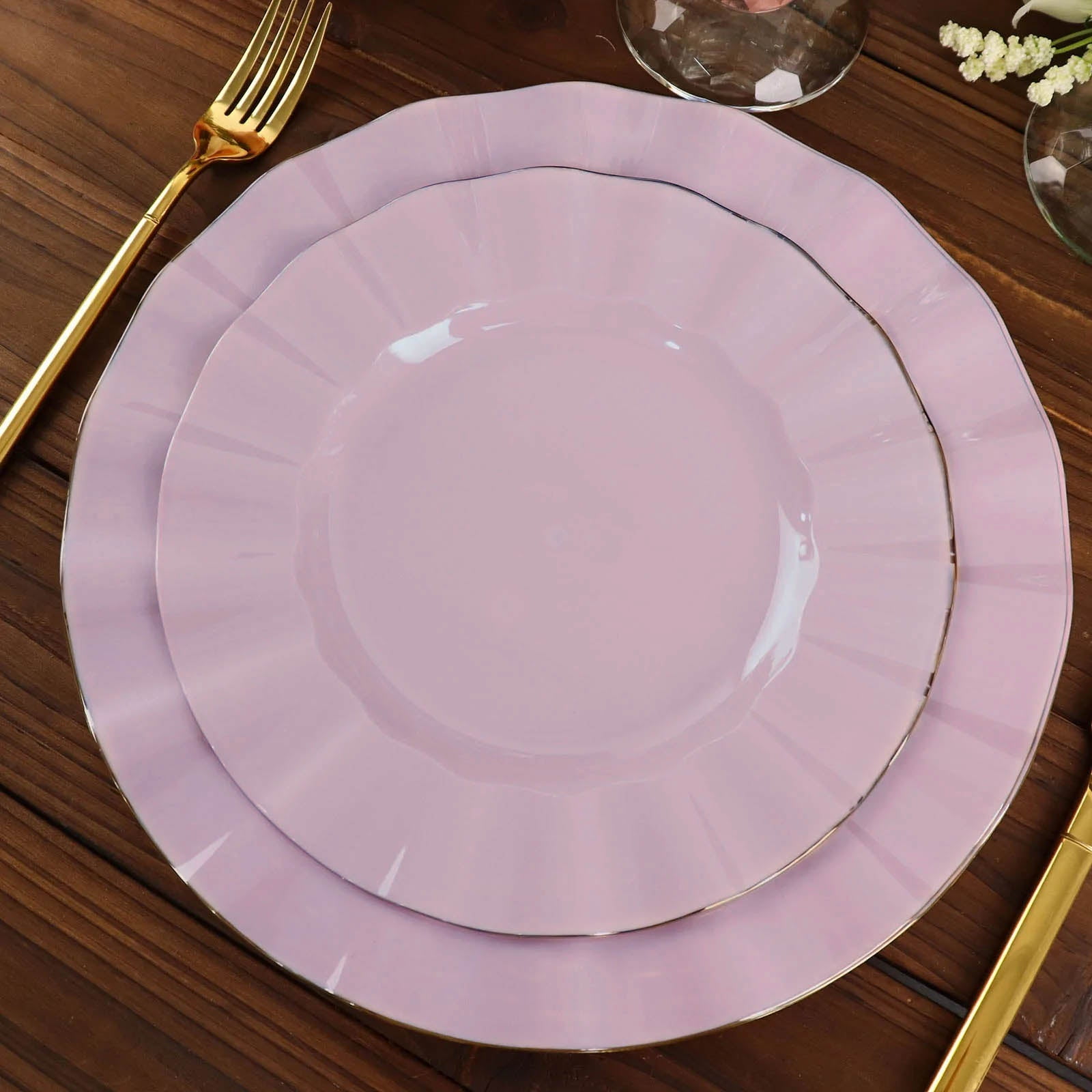 Efavormart 10 Pack Lavender 9" Round Plastic Dinner Plates
