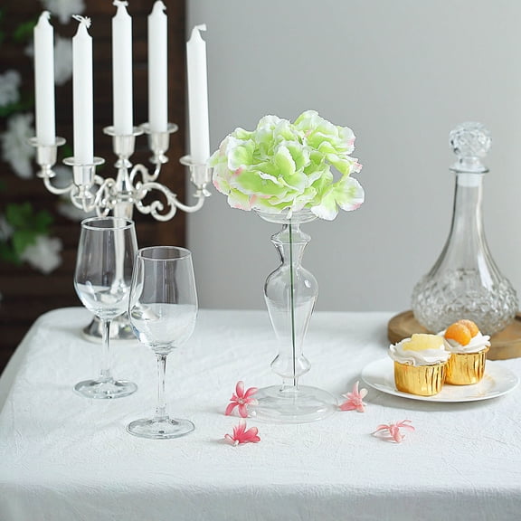 Efavormart 10 Pack Lime Artificial Hydrangeas Head and Wire Stems - Dual Tone Hydrangea Flower