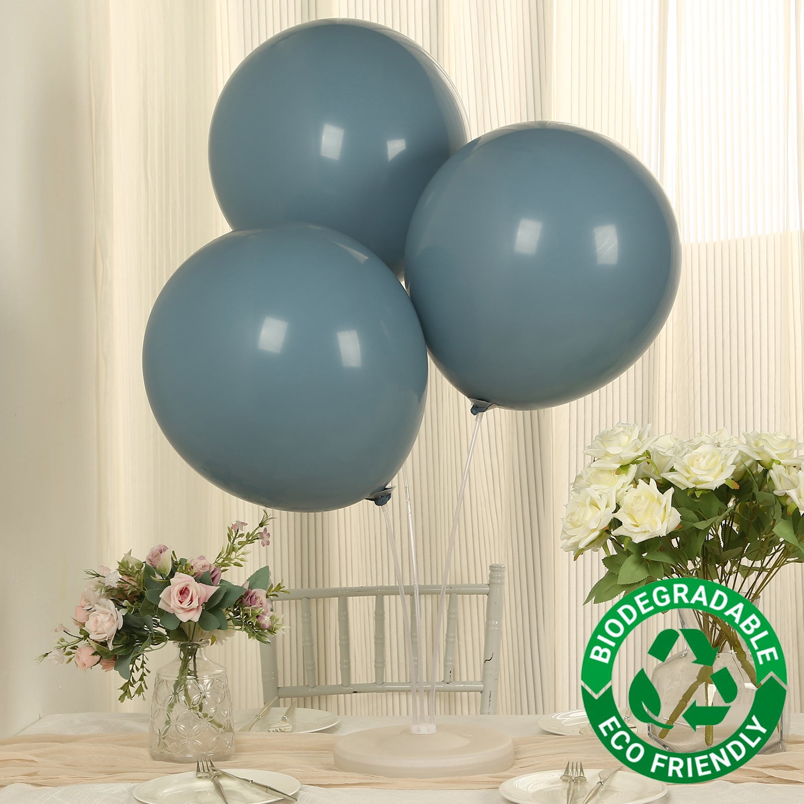 Efavormart 10 Pack Matte Pastel Dusty Blue Biodegradable Balloons ...